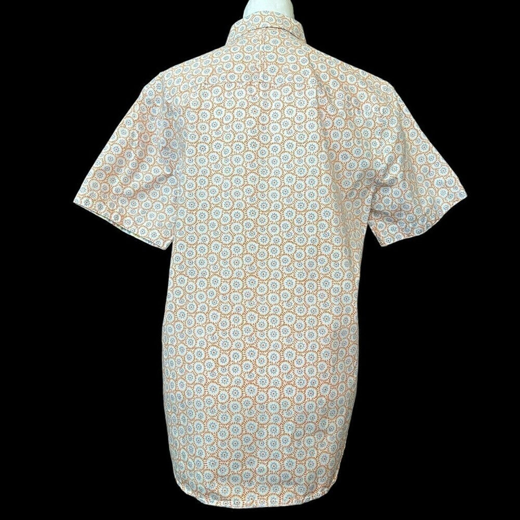 Johnston & Murphy Women's Blouse Short Sleeve White Orange Graphic Size (S) #J13