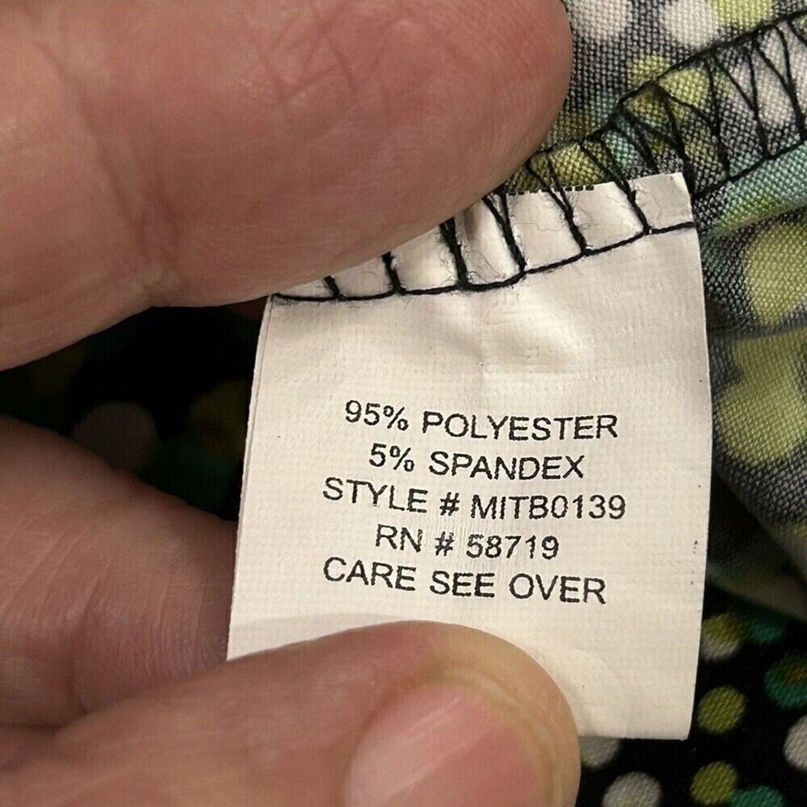 Notations Women's Blouse Size L Polka Dot Gn. Yel. Blk., Silver Buttons #K1294