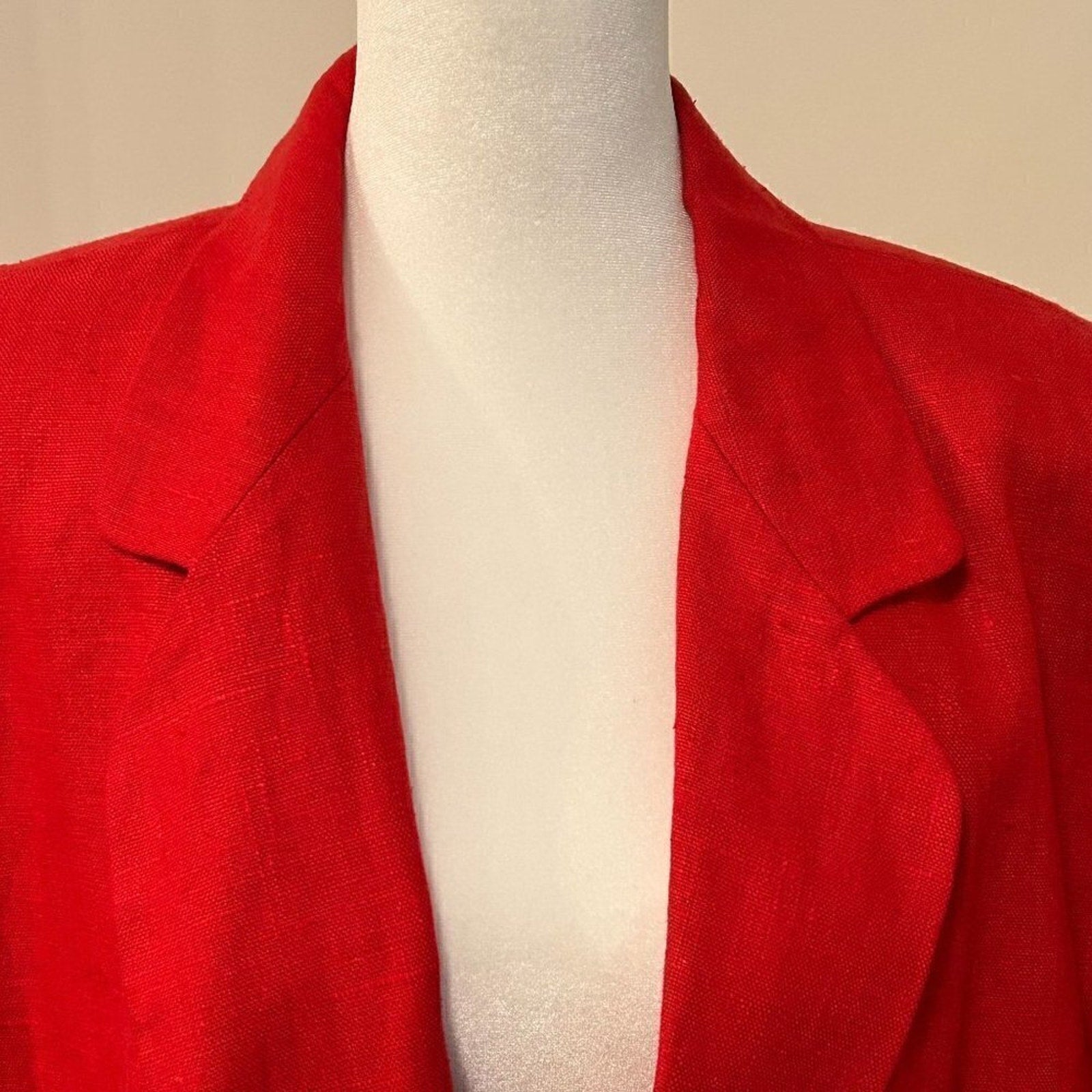 Harve Benard Vintage Women's Blazer Red Linen Size 2X See Description #BH