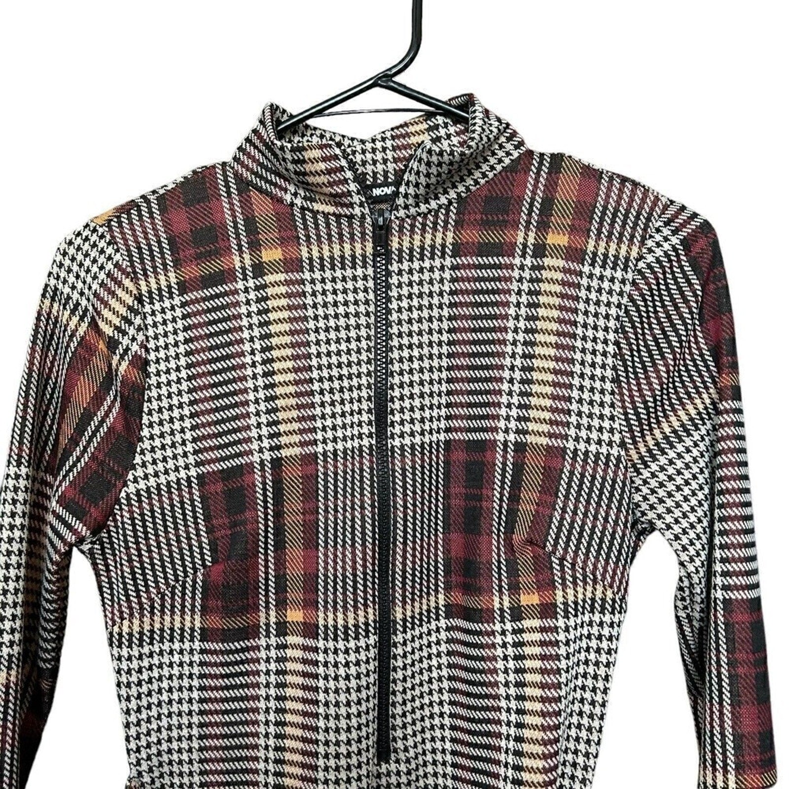 Fashion Nova “Warm It Up” sleeveless plaid mini dress size M #HB