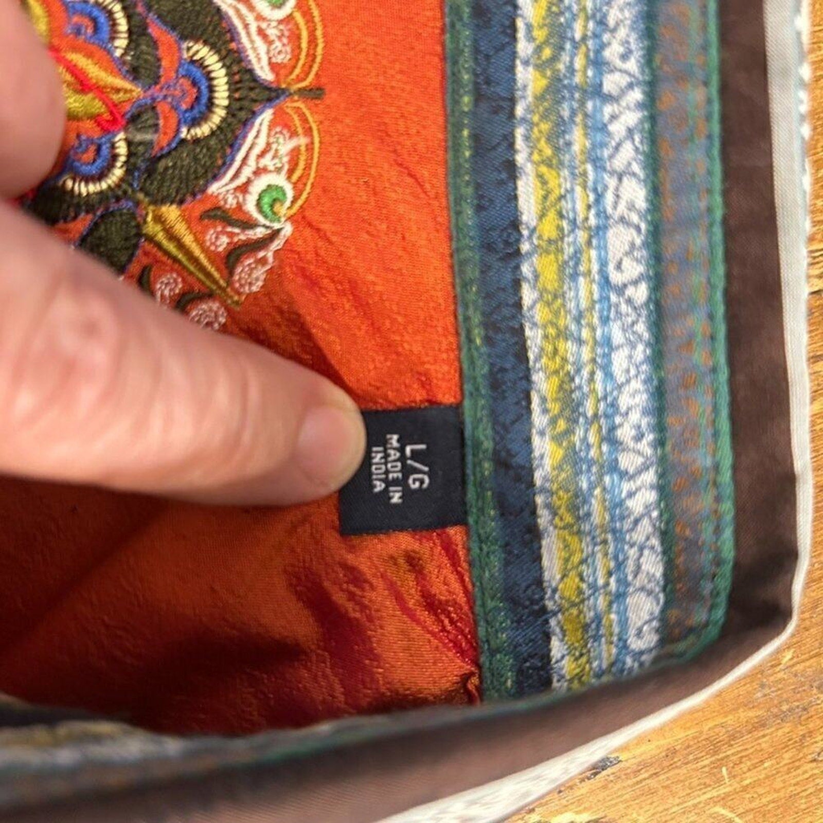 Robert Graham Mens Shirt Sz XL Striped Embroidered Rev.Cuffs Collar Stays #M1398