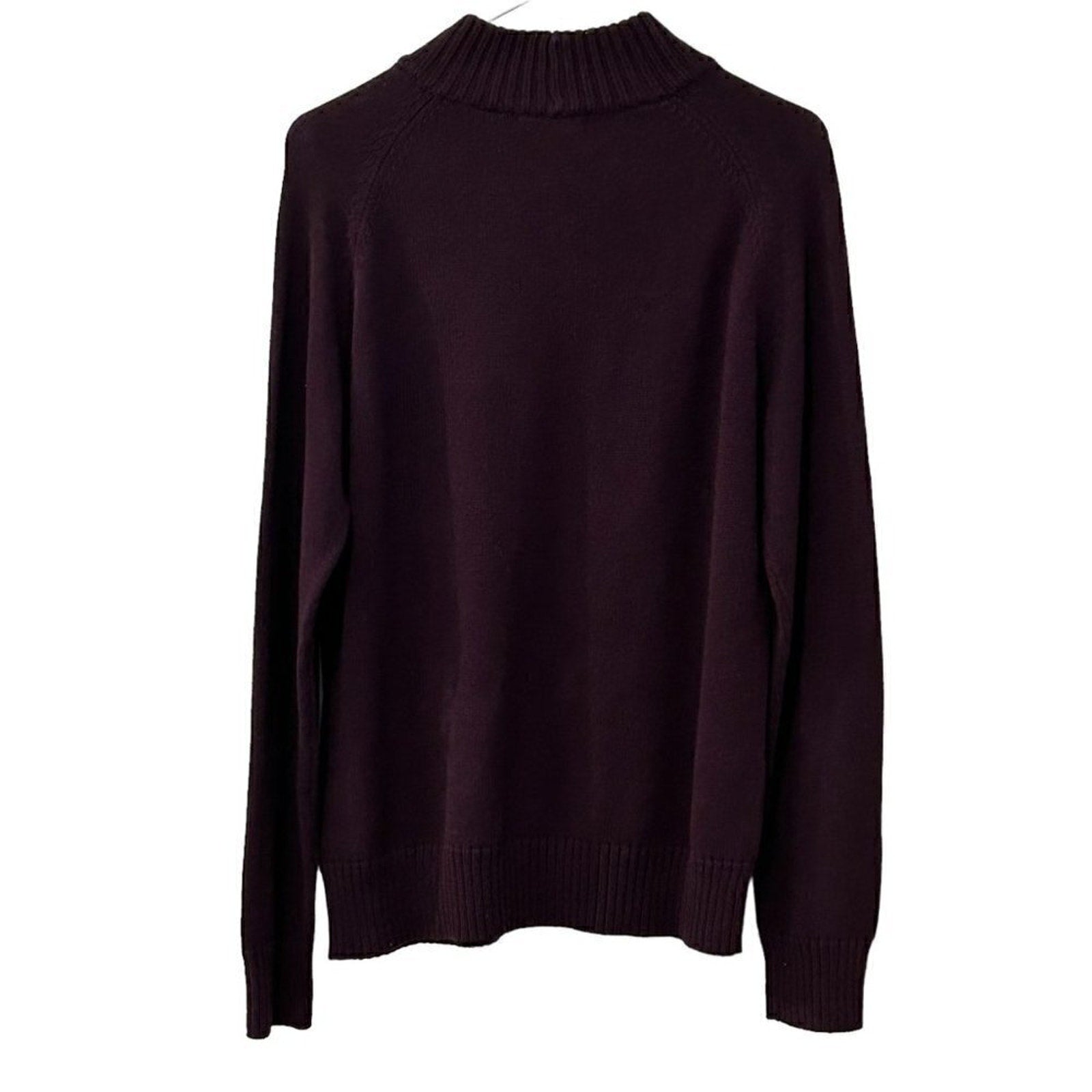 Jeanne Piere Womens Sweater Size L Pull Over Turtleneck Maroon #N1407
