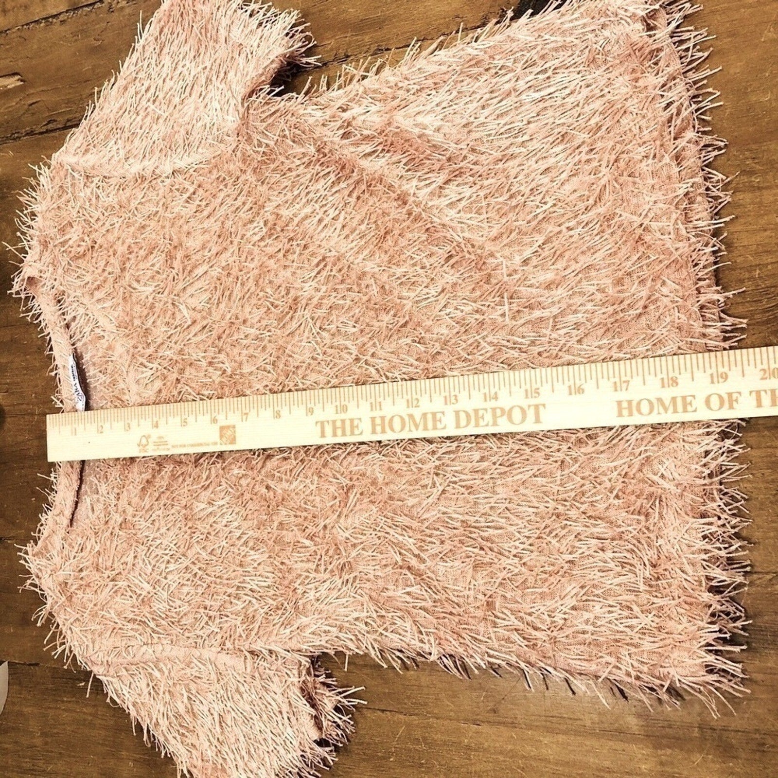 ZARA Trafaluc Pink Fuzzy Fringe Eyelash Popcorn Sweater Top Size ( M ), #1101