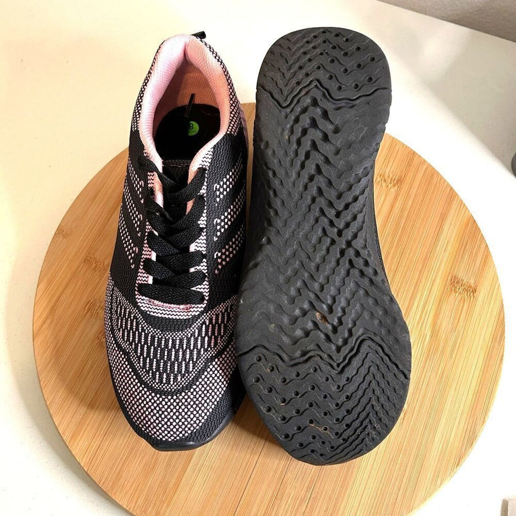 Yaraty Womens Jogger Sneakers Casual Size 8 Pink / Black Lace Up