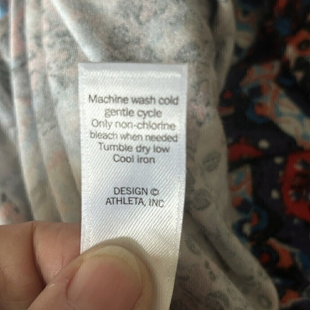 Athleta sleeveless stretchy A-line dress size M (8–10) geometric pattern #H1280