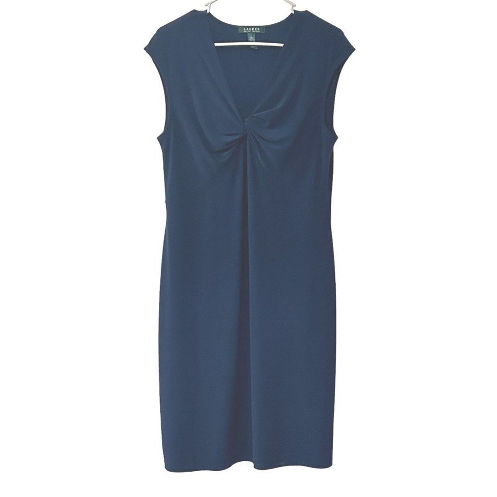 Lauren Ralph Lauren dark blue sleeveless dress size Large #BH