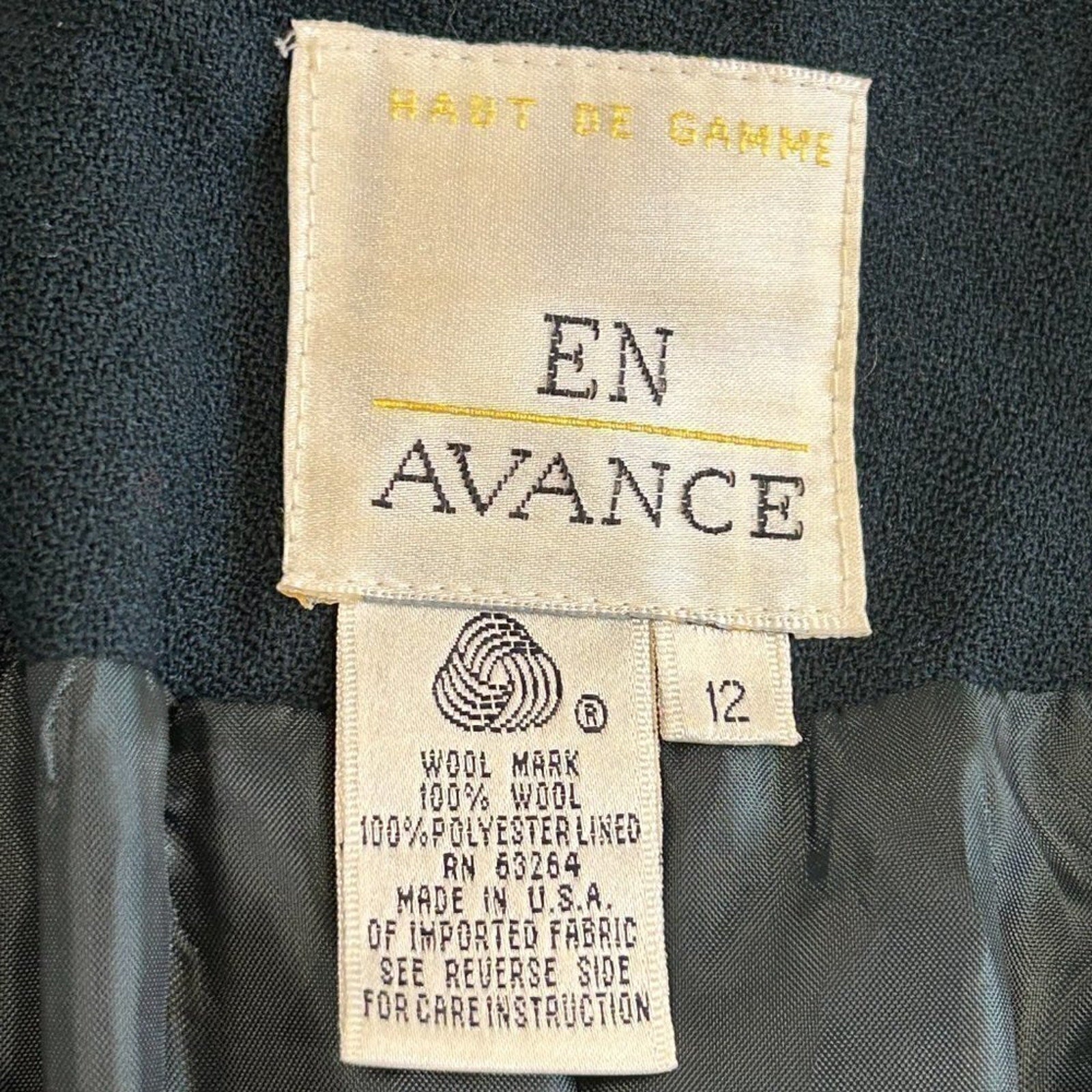 EN AVANCE Womens Jacket / Blazer Size 12 Forest Green 100% Wool Made in US #HB