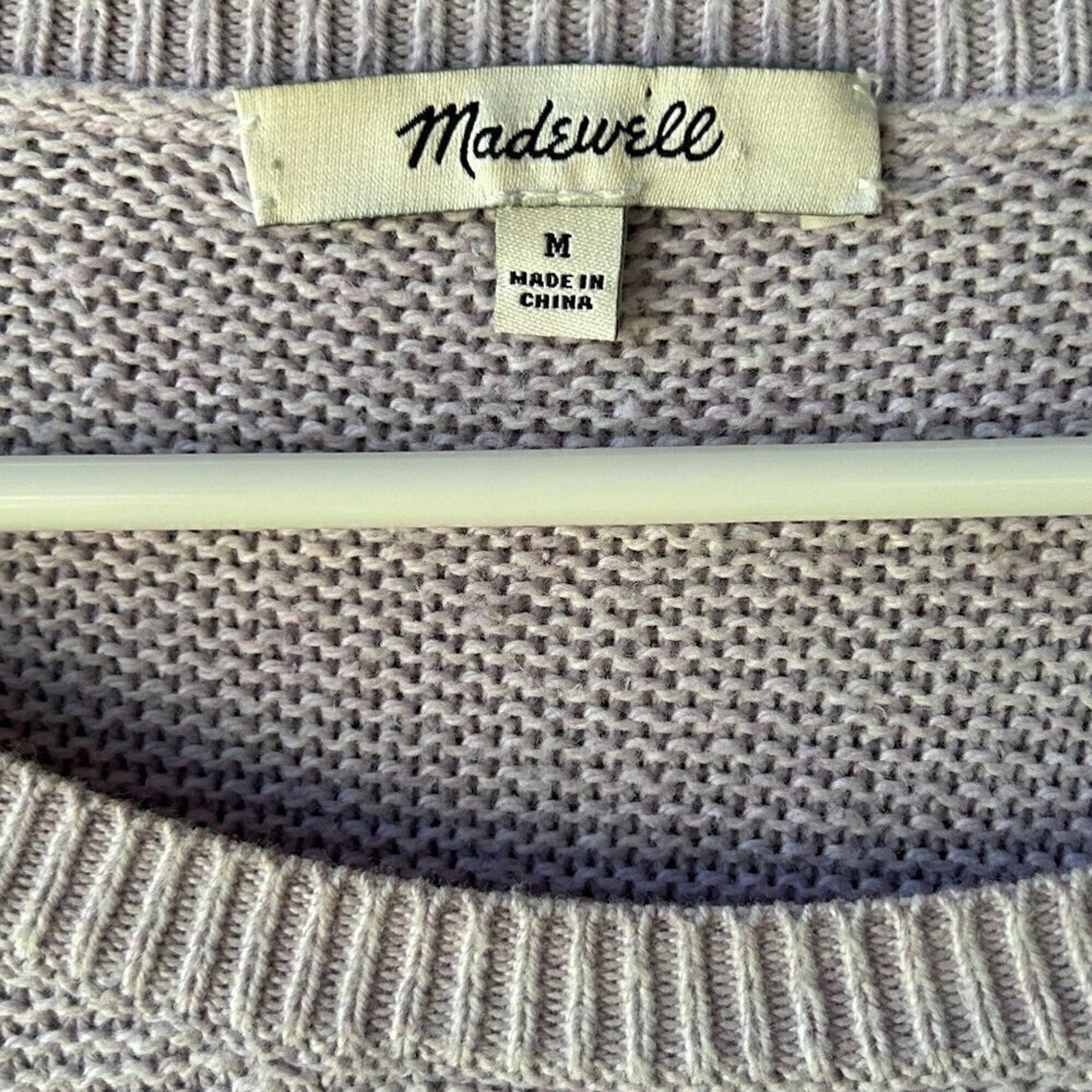 Madewell Women's Size M, Sweater Purple Knit Crew Relaxed Boxy Lg Sleeve #H005