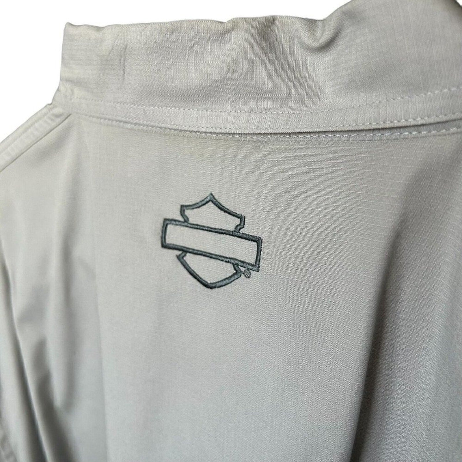 Harley Davidson Vented Rear/Sides Long Sleeve Shirt Gray Relaxed Fit XL #A1197