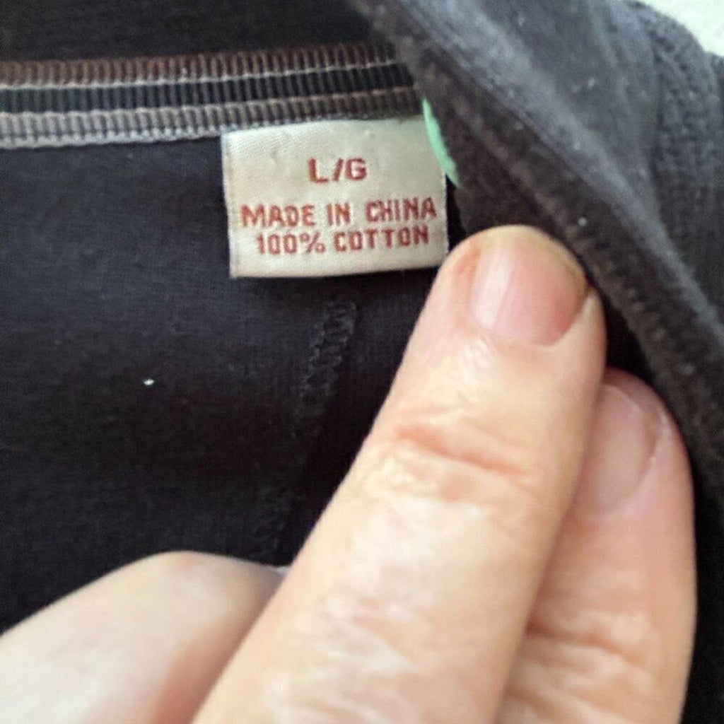 Tommy Bahama VTG 1/4 Zip Sweatshirt De'Vine Intervention Embroidered Blk.Sz. L