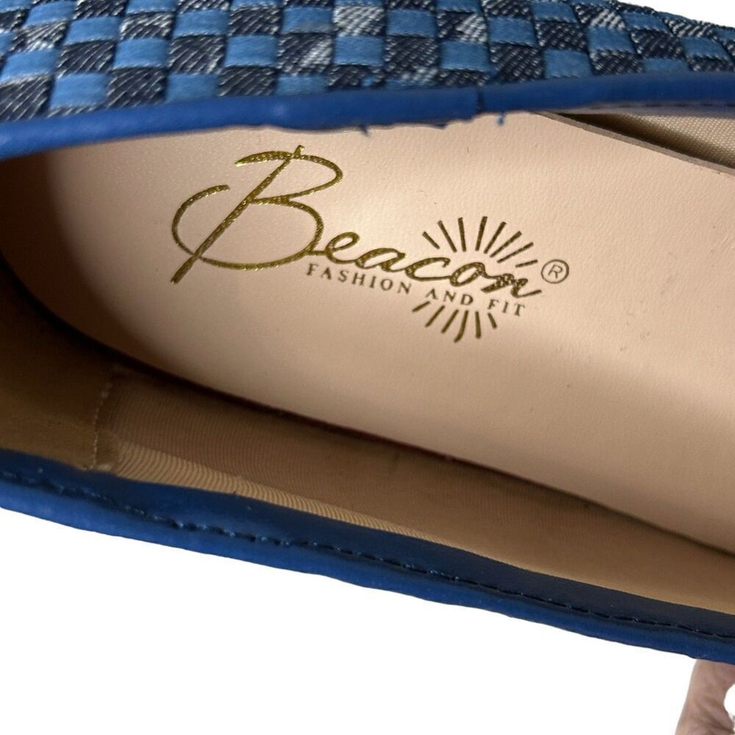 Beacon Shoes Women's Jute-wrapped Wedge Shoe Blue Size 10N