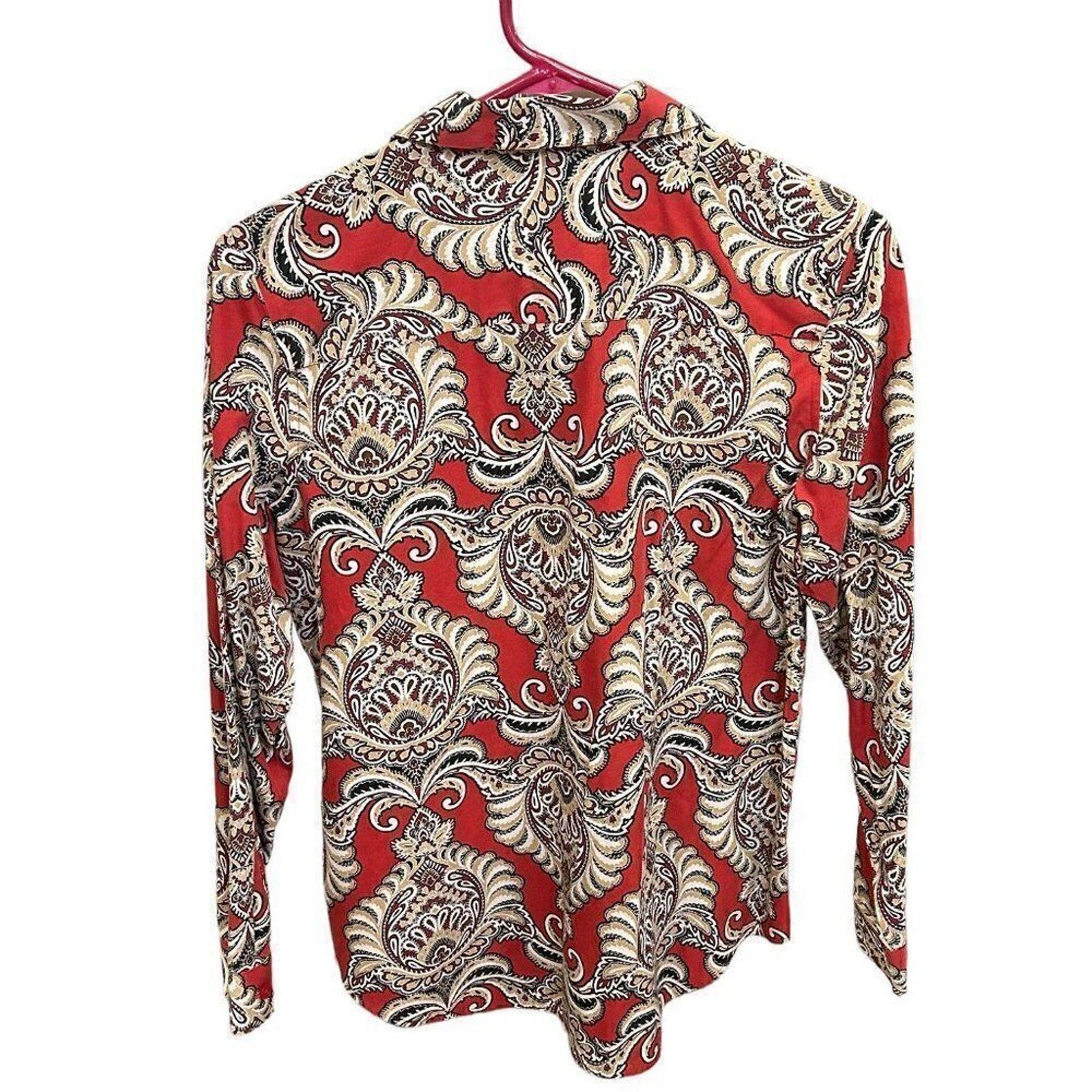 Chico’s Non‑Iron Paisley Button‑Up Blouse Sz. 0 - #H