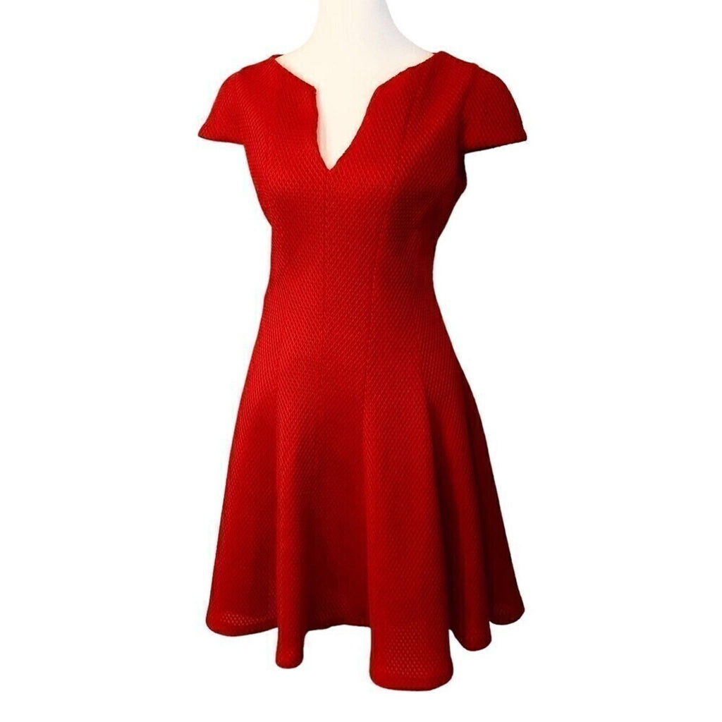 Julia Jordan red lined dress V‑neck cap sleeve size 8e
