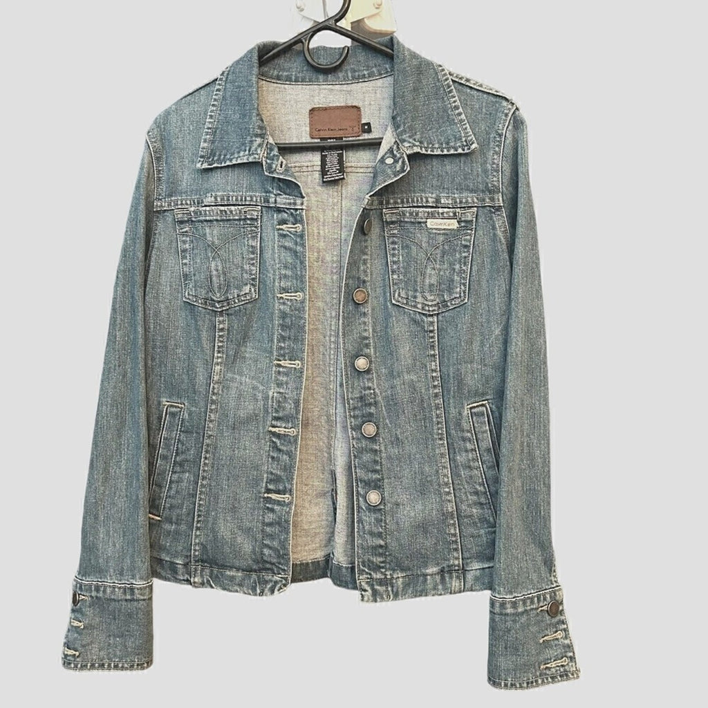 Calvin Klein Women's Denim Jacket, Dark Wash, Button Front  Sz. (M) #1182