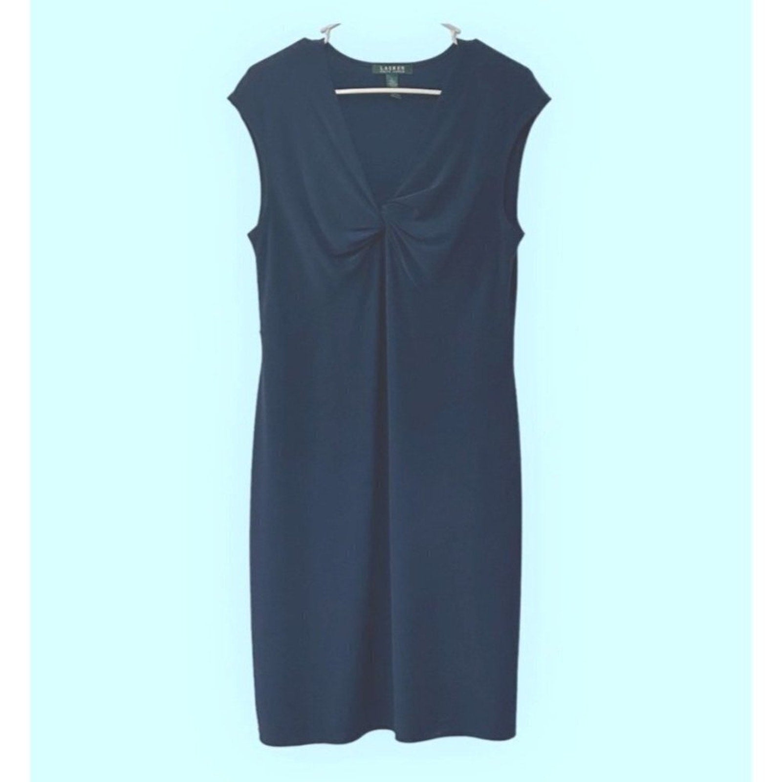 Lauren Ralph Lauren dark blue sleeveless dress size Large #BH