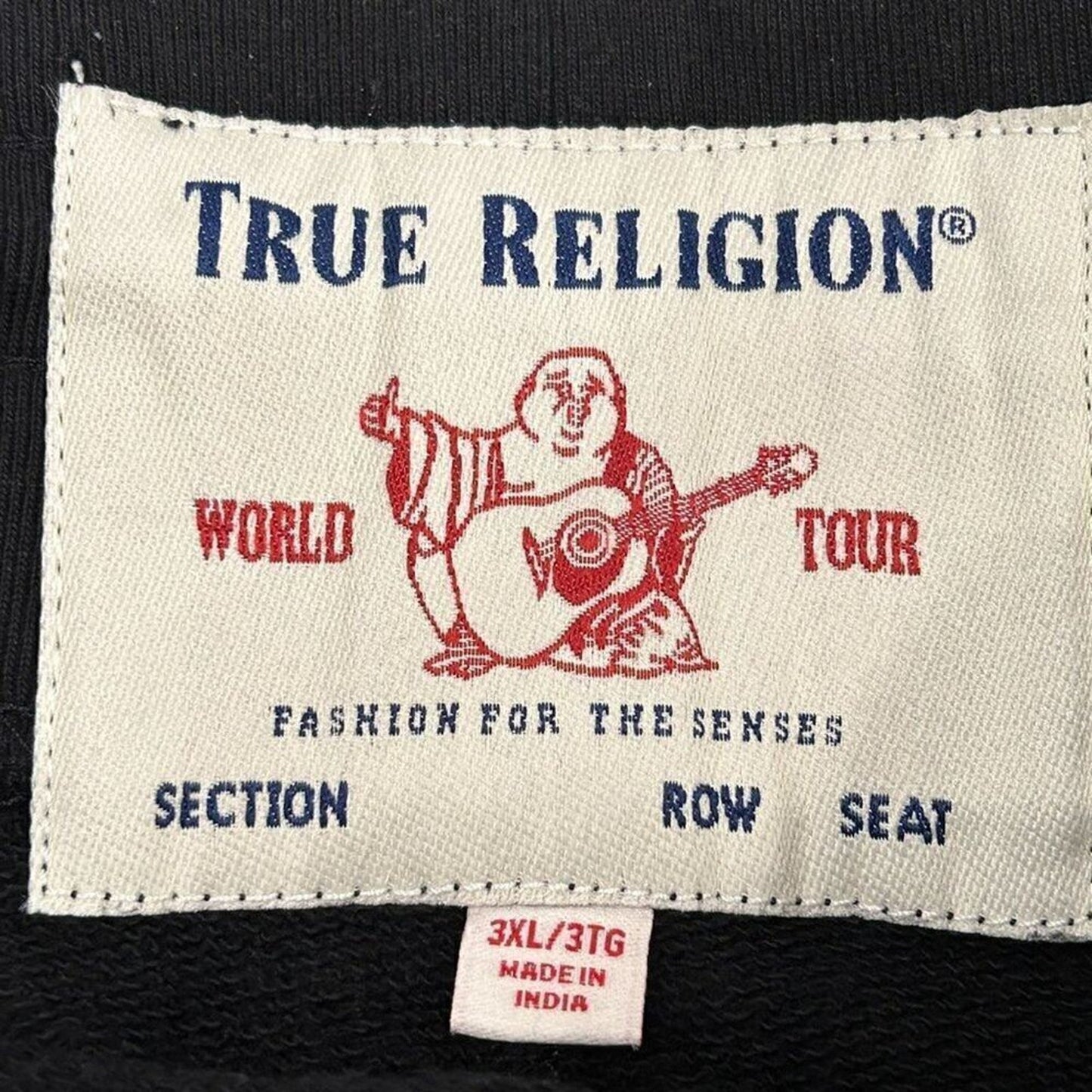 True Religion Unisex Jogger Sweatpants Size 3XL Black, Drawstring Waist #P1452