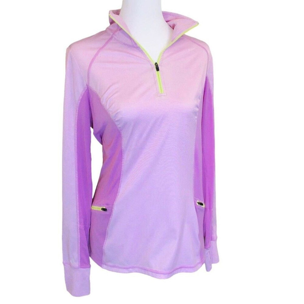 Xersion Light Pink Stripe 1/4 Zipper Women's Tennis Light Windbreaker Size (M)