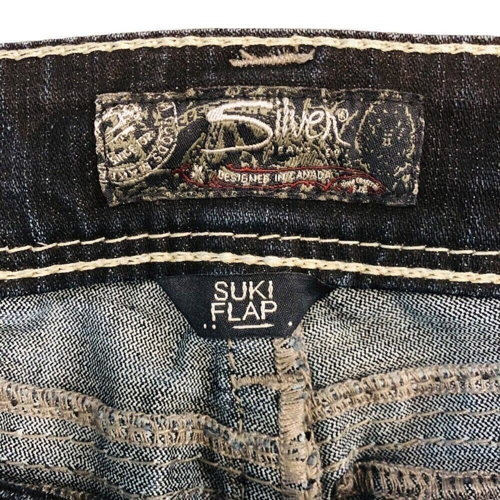 Silver Women's Jeans Size W26/L30 Medium Wash Denim Suki Flap Boot Cut #1083