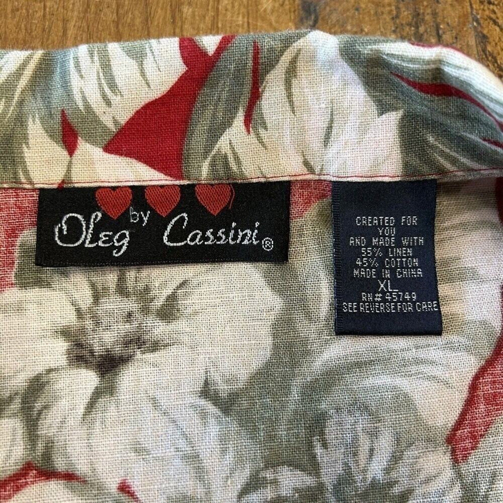 Oleg Cassini - Women's Blouse, Vintage Floral Print, Button Up, Size XL #HG