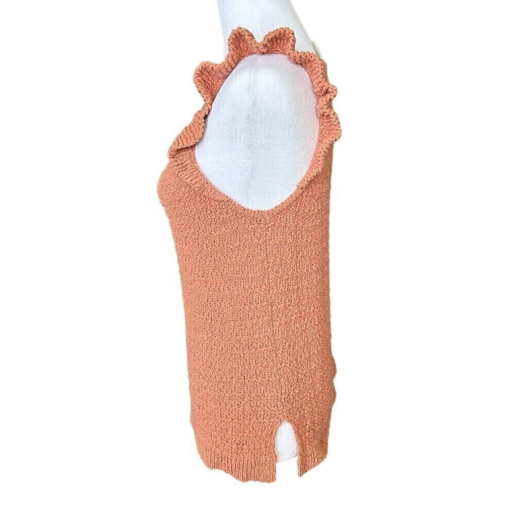 Wishlist Women's Sweater, Fall Orange, Short Sleeve, Size M, Cotton Knit #H1290