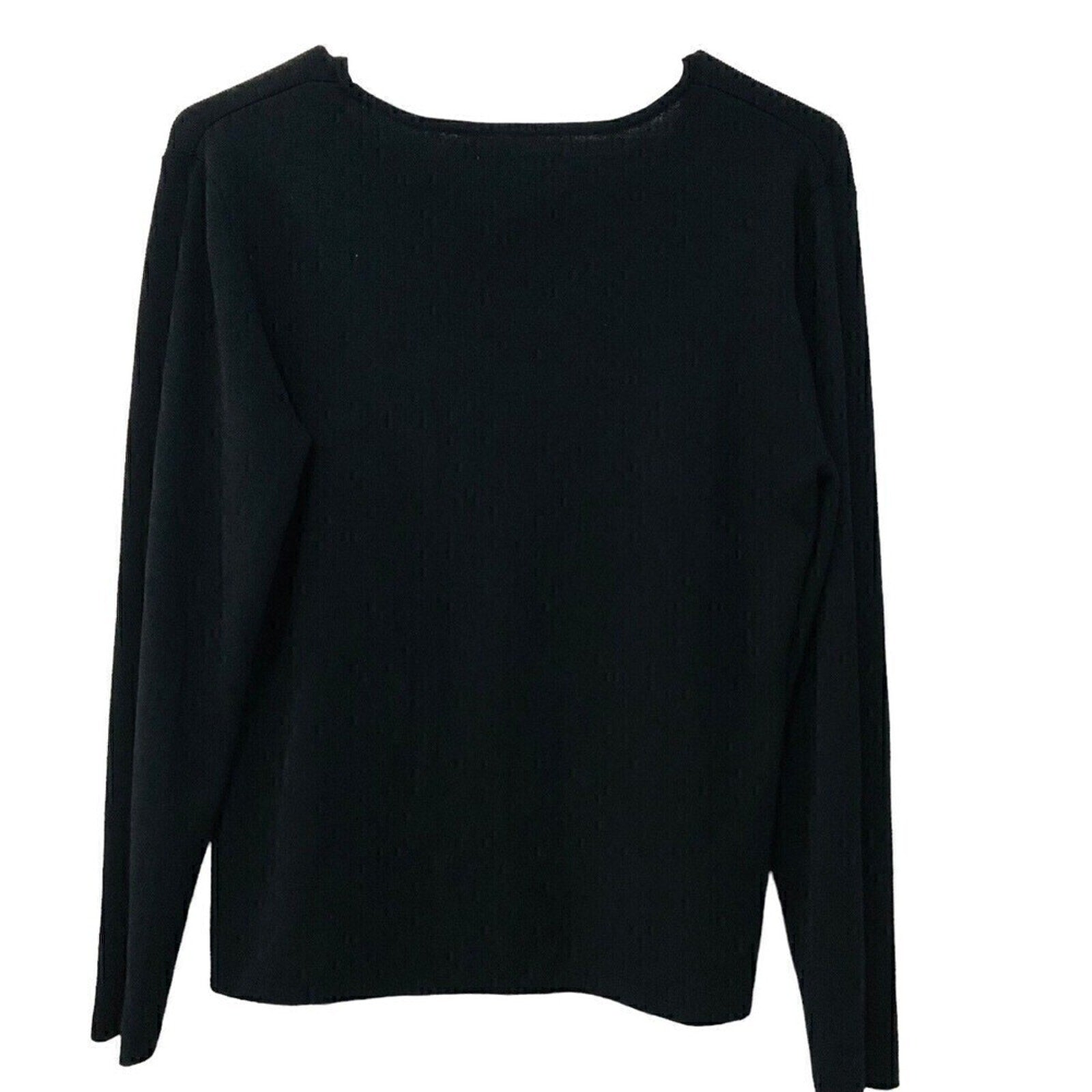 Chico's Design Women's Black Sweater Long Sleeve Scoop Neck Size 1 (M) #1077