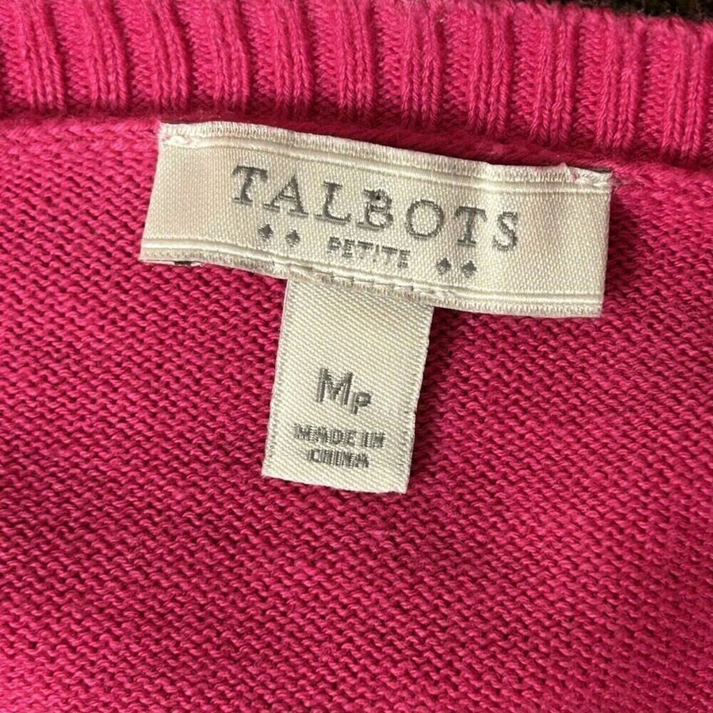 Talbots Women's Sweater, Size M, Pink Rose Bud Barbiecore, Barbie Fan #1289