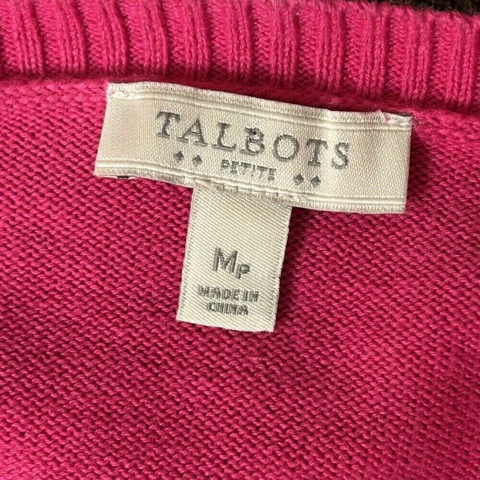Talbots Women's Sweater, Size M, Pink Rose Bud Barbiecore, Barbie Fan #1289