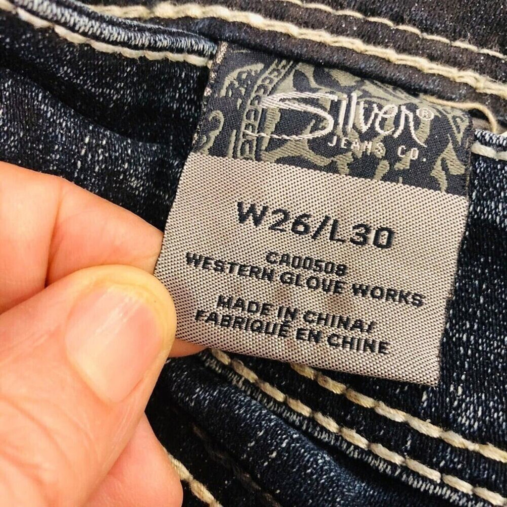 Silver Women's Jeans Size W26/L30 Medium Wash Denim Suki Flap Boot Cut #1083