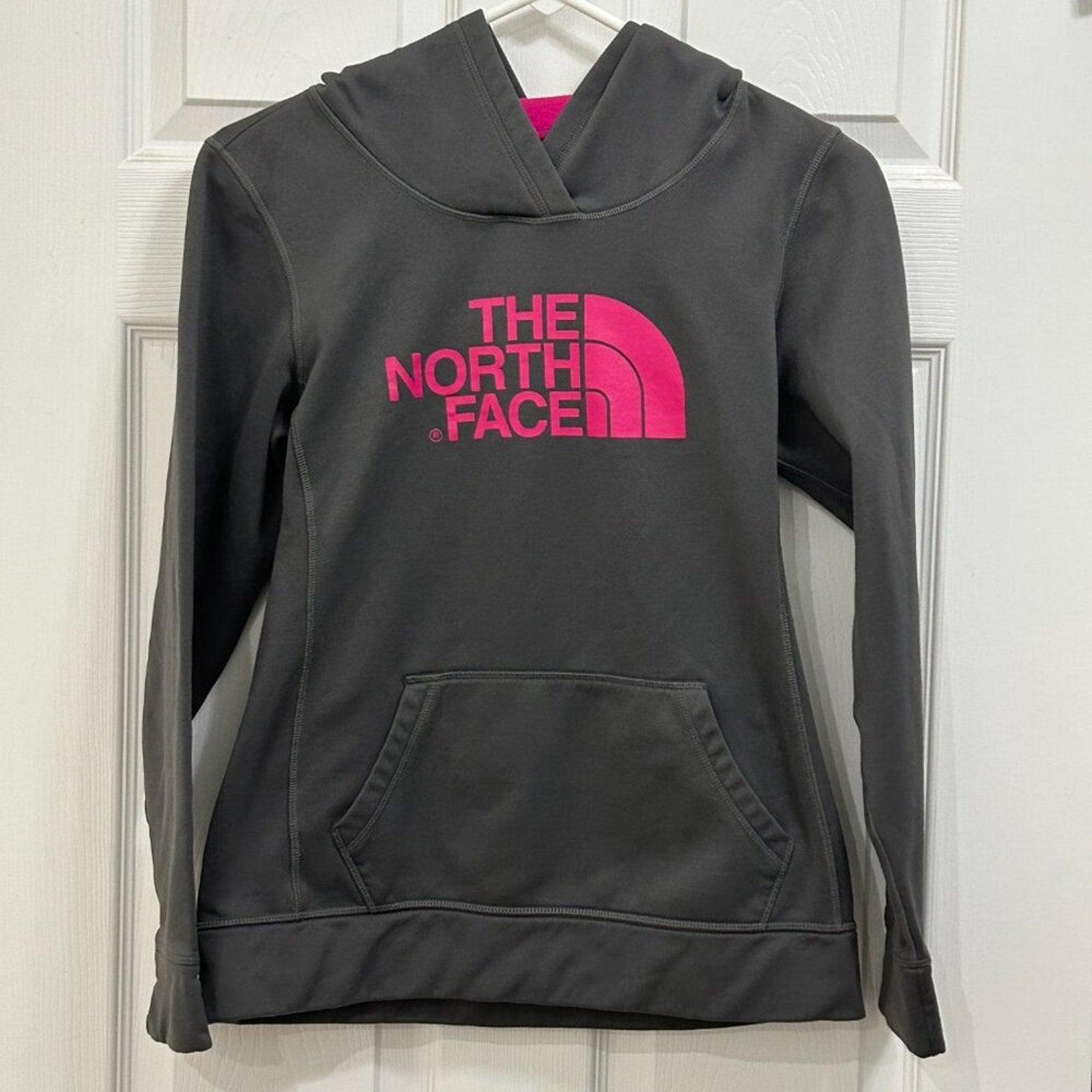 The North Face Women's Hoodie Size S/P Dark Gray / Pink Lining