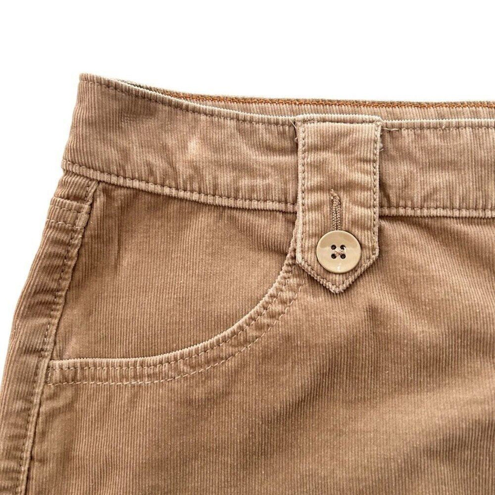 Old Navy Women's Classic Flannel Corcory Skirt Size 4 Tan 4 Pockets See Photos