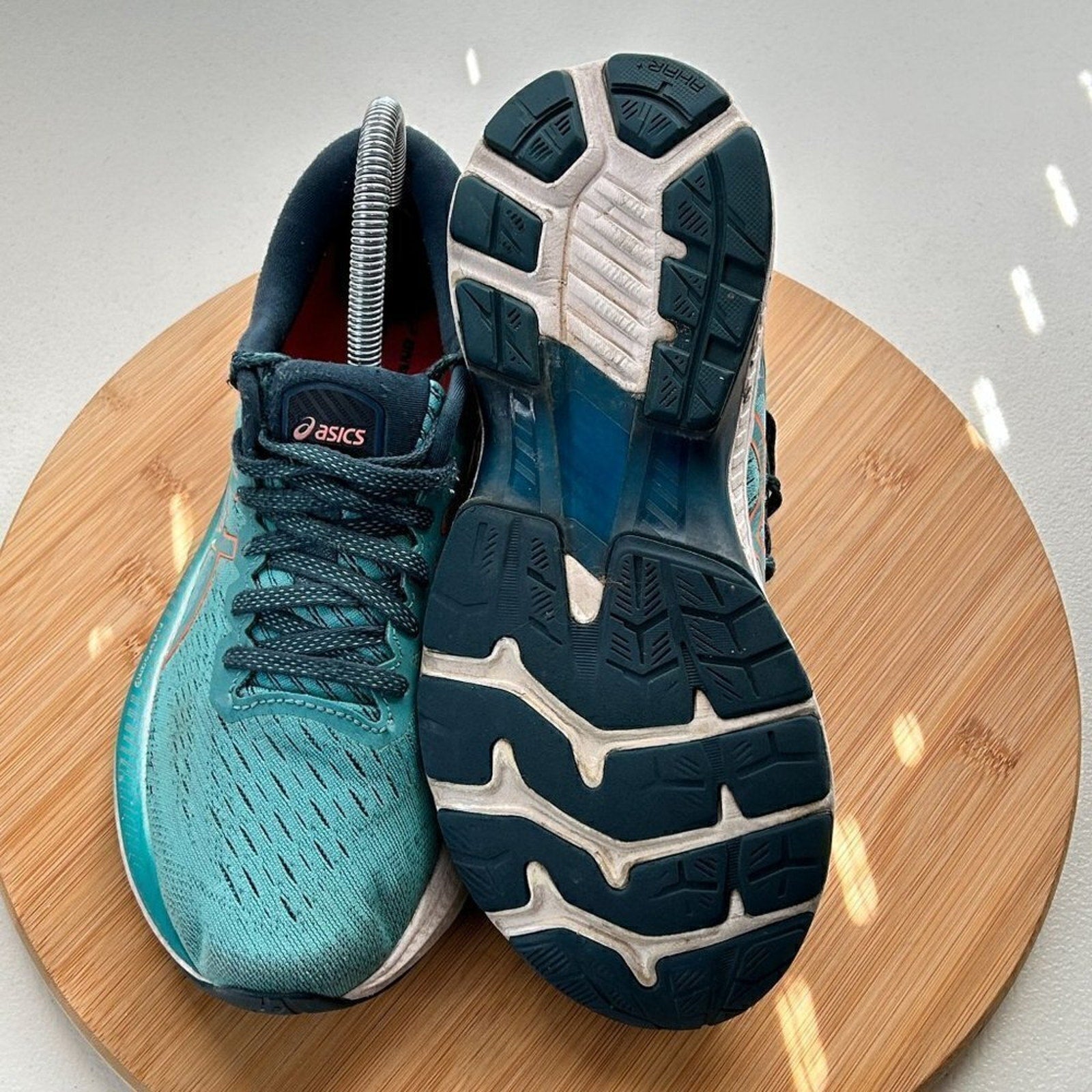 ASICS Women’s Gel-Kayano 27 Running Shoes — Teal / Blue / Orange, Size 7 (US)