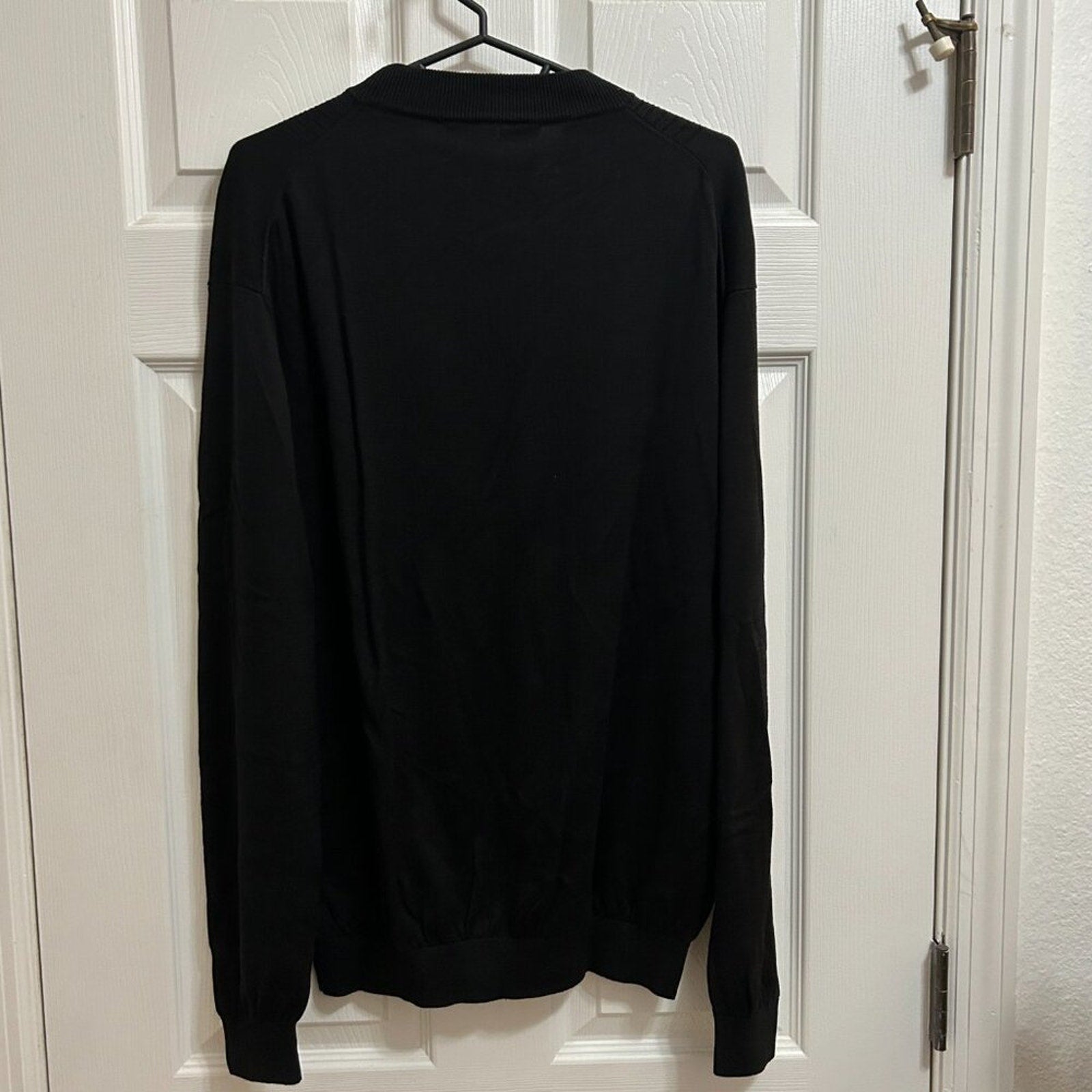 Axis Men’s Black Silk Blend Ribbed Lightweight Sweater Size L