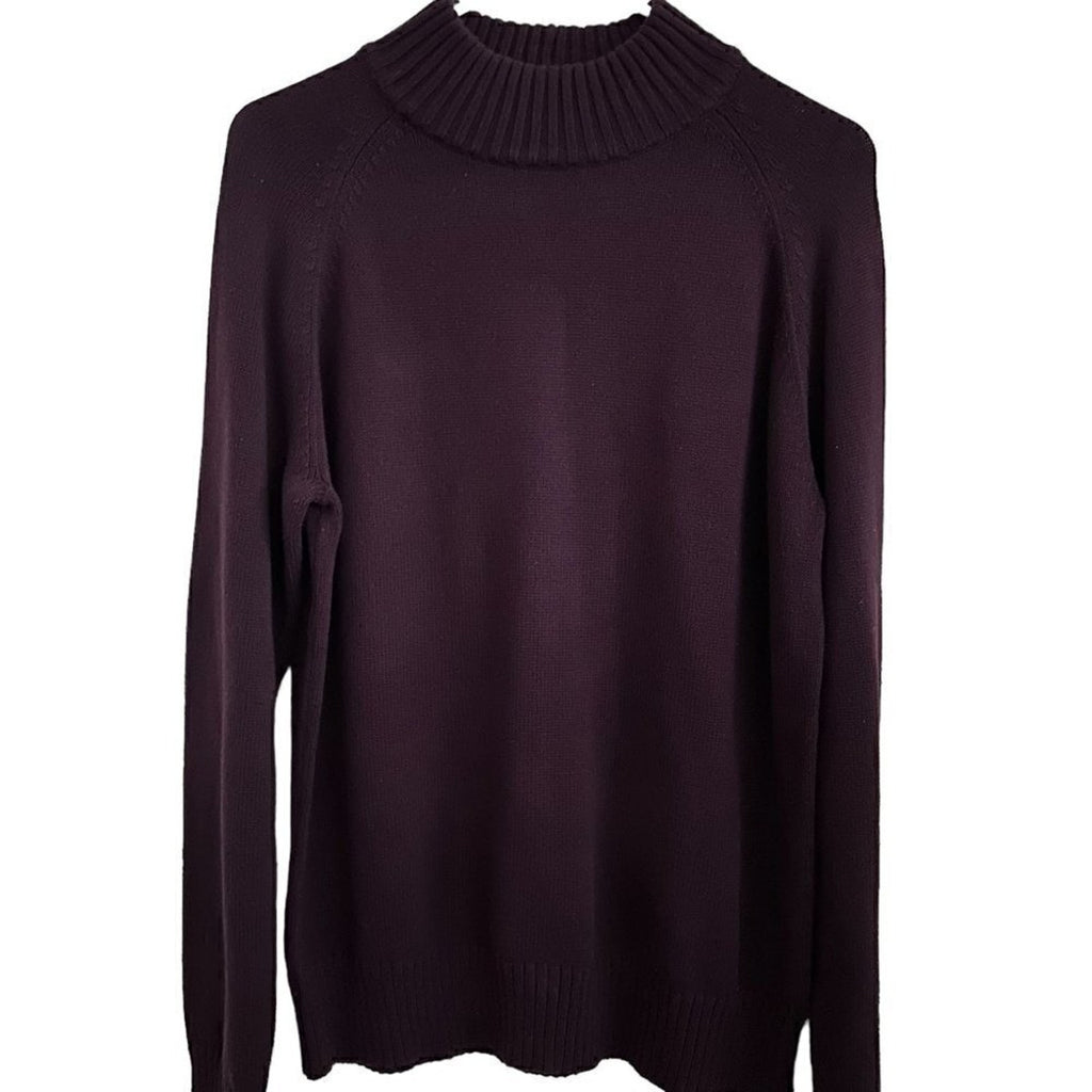 Jeanne Pierre Women’s Maroon Turtleneck Pullover Sweater Size L – N1407
