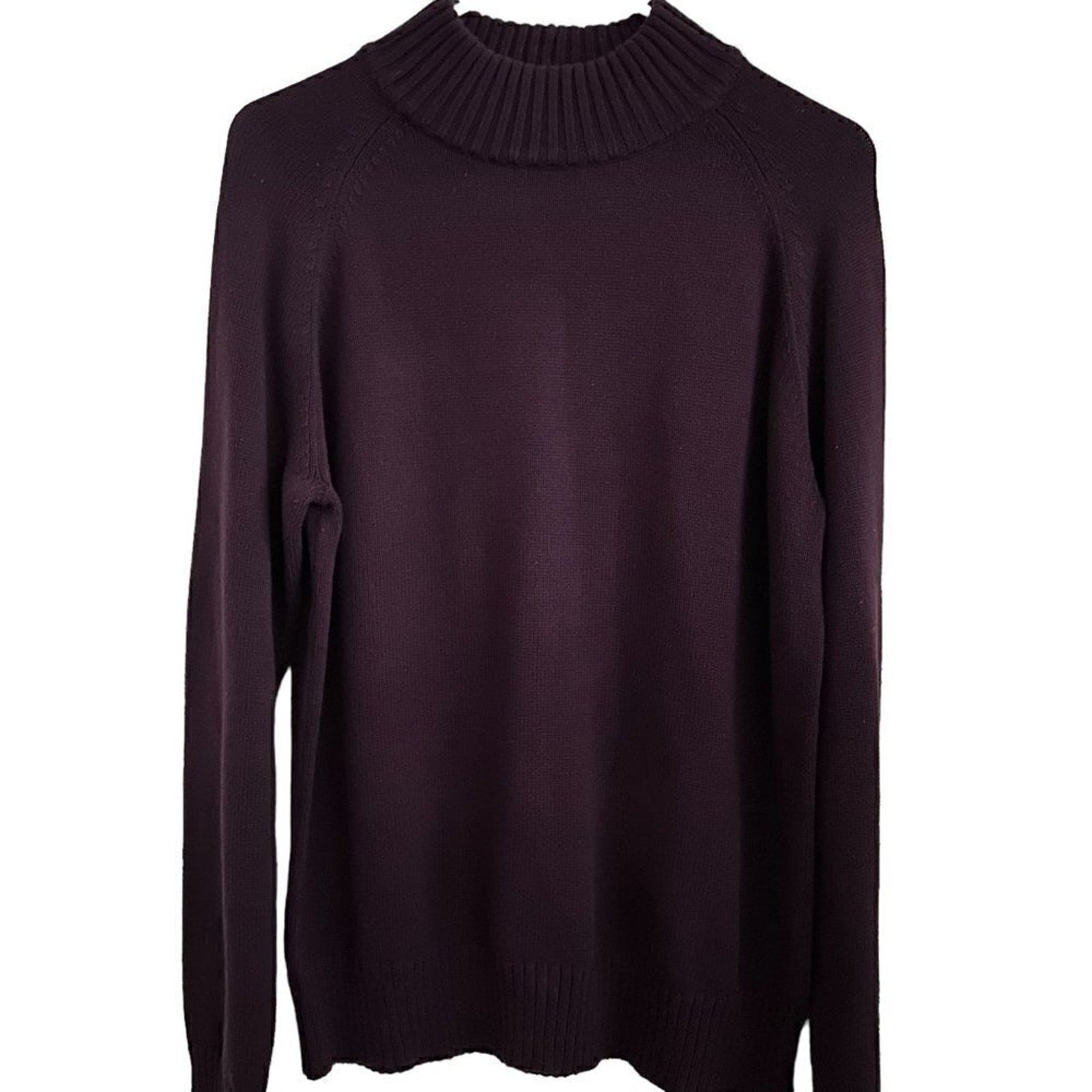 Jeanne Pierre Women’s Maroon Turtleneck Pullover Sweater Size L – N1407