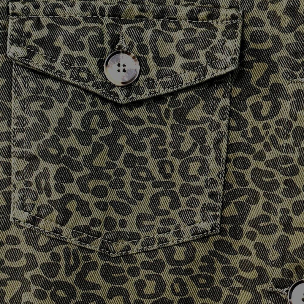 Lea & Viola Women's Crop Jacket Olive Green Size ( M ) Animal Print NWT #BH