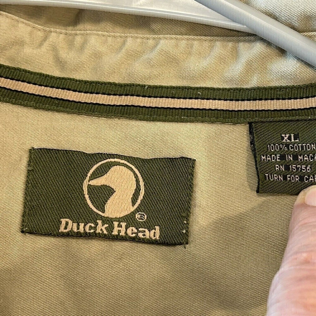 Duck Head Men's Shirt Long Sleeve Button Up Beige Size XL #A1154