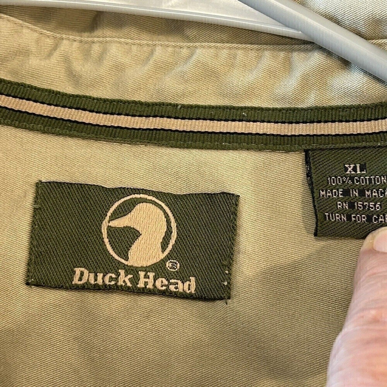 Duck Head Men's Shirt Long Sleeve Button Up Beige Size XL #A1154