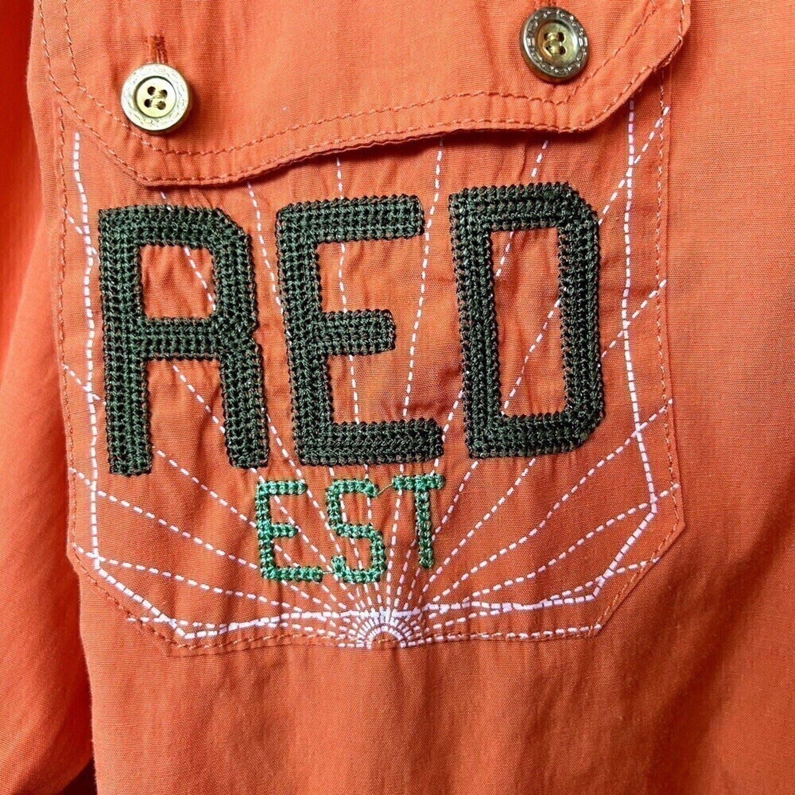 Red Ape Rare, Men's Corp. Shirt, Sz. 2X, Long Sleeve, Orange, Embroidery Logo