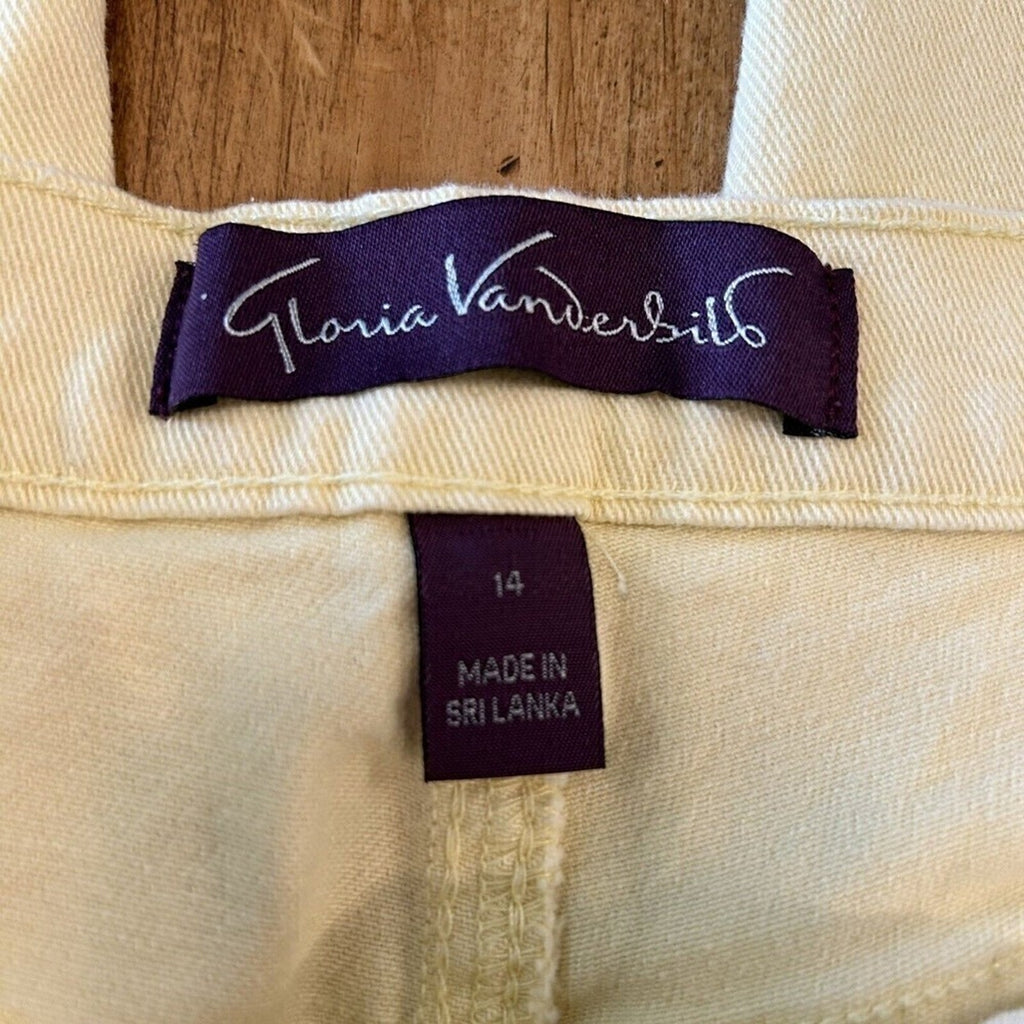 Gloria Vanderbilt High-Rise Jeans, Baby Yellow (not white), Size 14, #1115