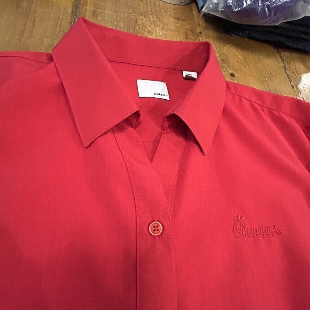Chick-fil-A Button Up Shirt Men's oobe Red Size 2XL #F1243