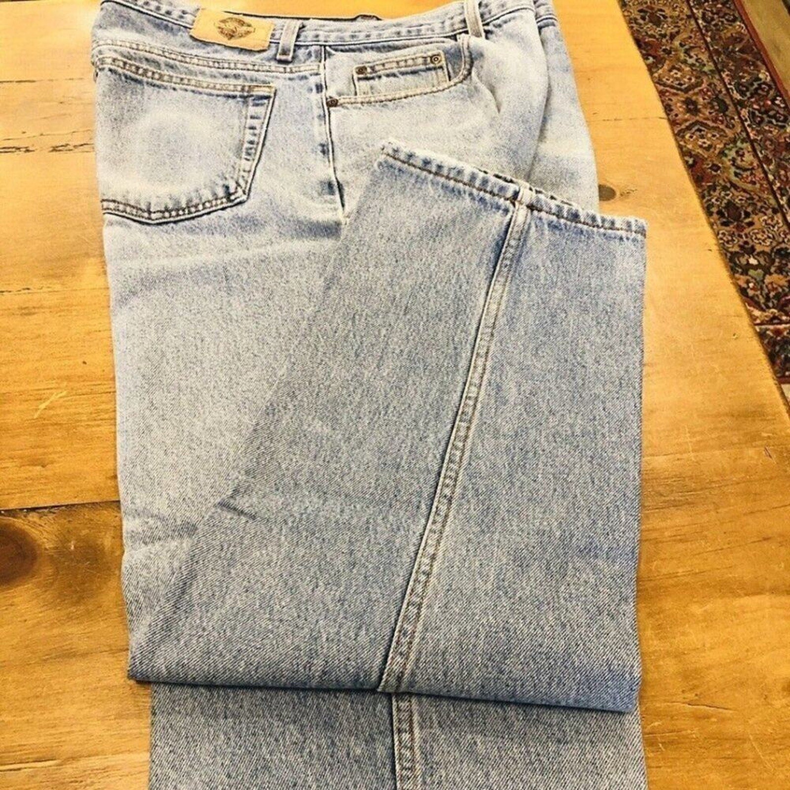 Savane Men's Jeans, Blue Relaxed Fit, Size 36" x 30", Distressed, Faded Style