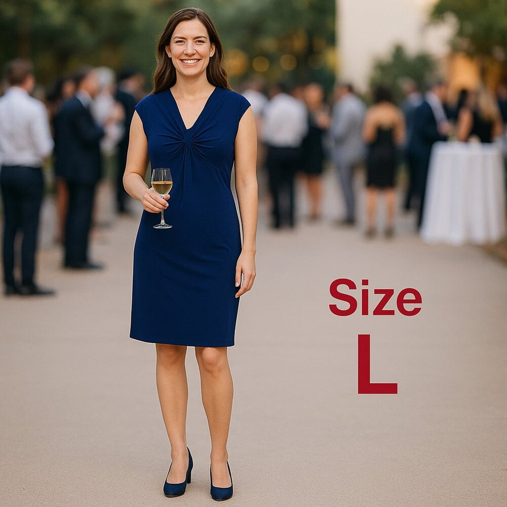 Lauren Ralph Lauren Women's Smart Professional Dress Size Large Navy Blue