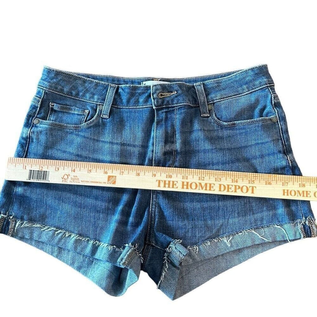 Paige Womens Jimmy Jimmy Shorts Festival Denim Cutoff Stretch Sz. 28 #A1158