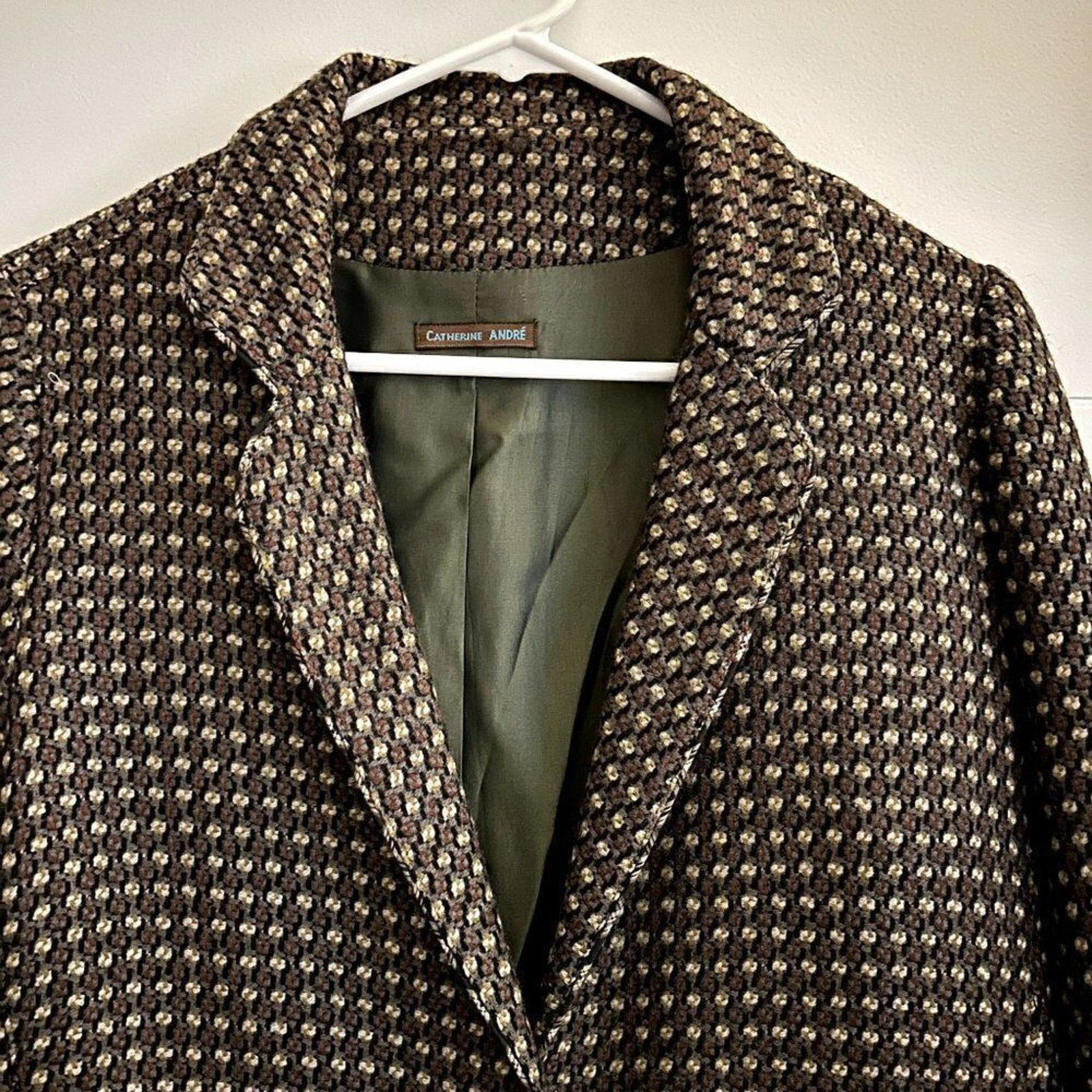 Catherine Andre Women's Coat 100% LAINE (Wool) Size in Description, Made In Fran