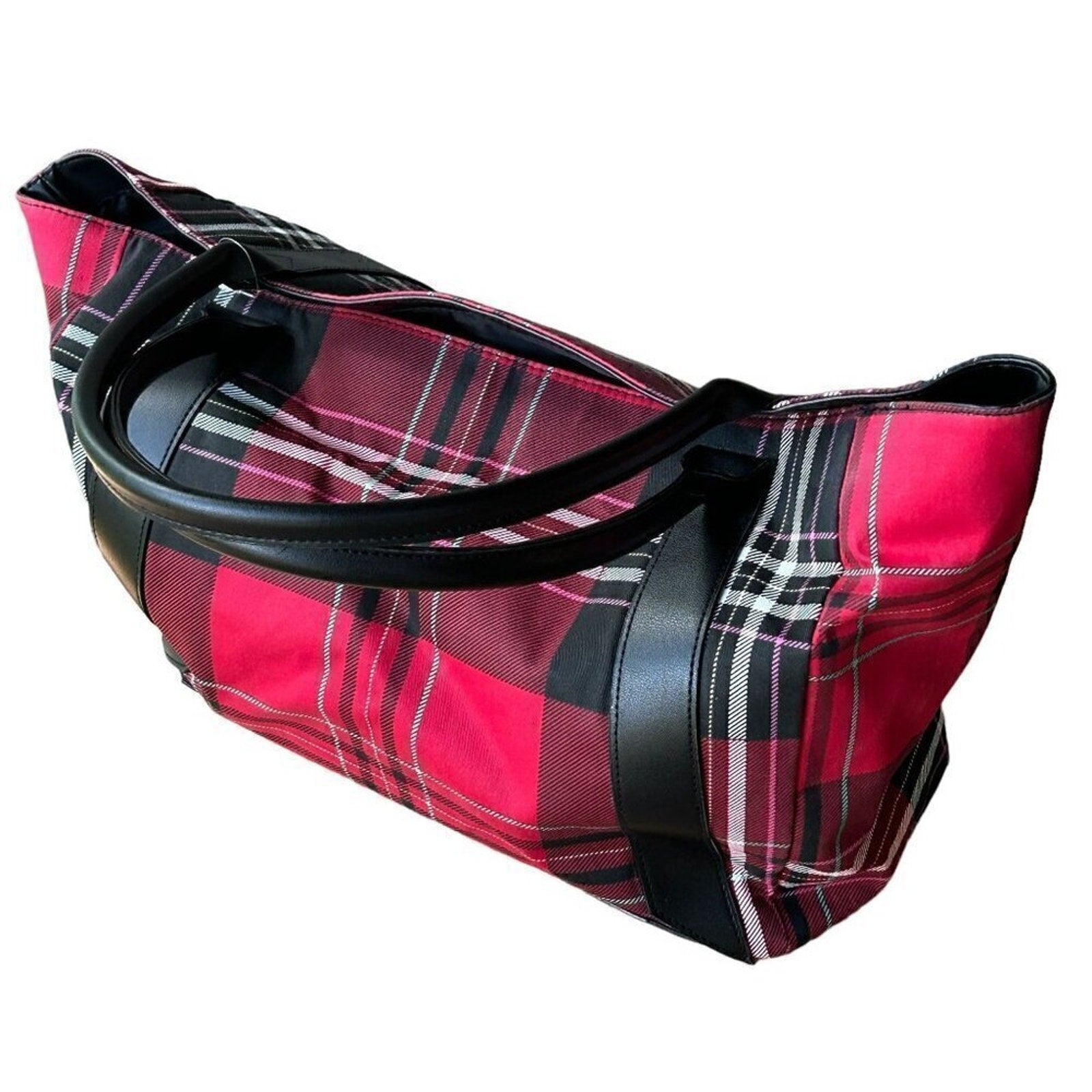 Victoria's Secret Tote Bag Red Black Pattern Design NWT 15"x11"x6" #CR