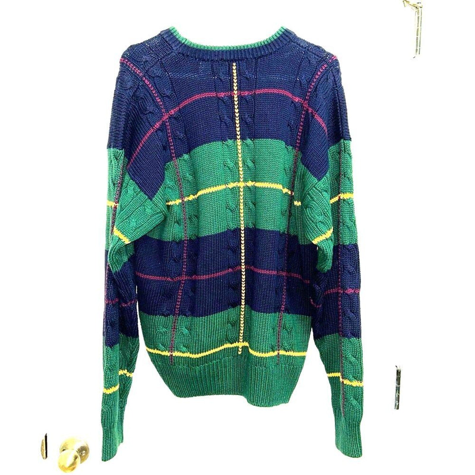 Checkpoint Vintage 90's Cable Knit Crew-neck Sweater Men's Size Large #N1636