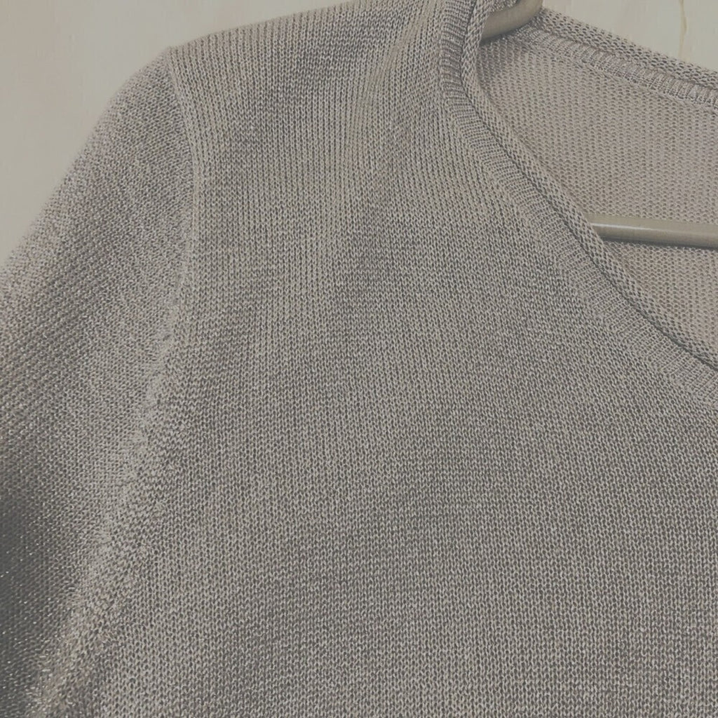 Joseph A. Women's Silver / Sparkle Silk Top Size (M)