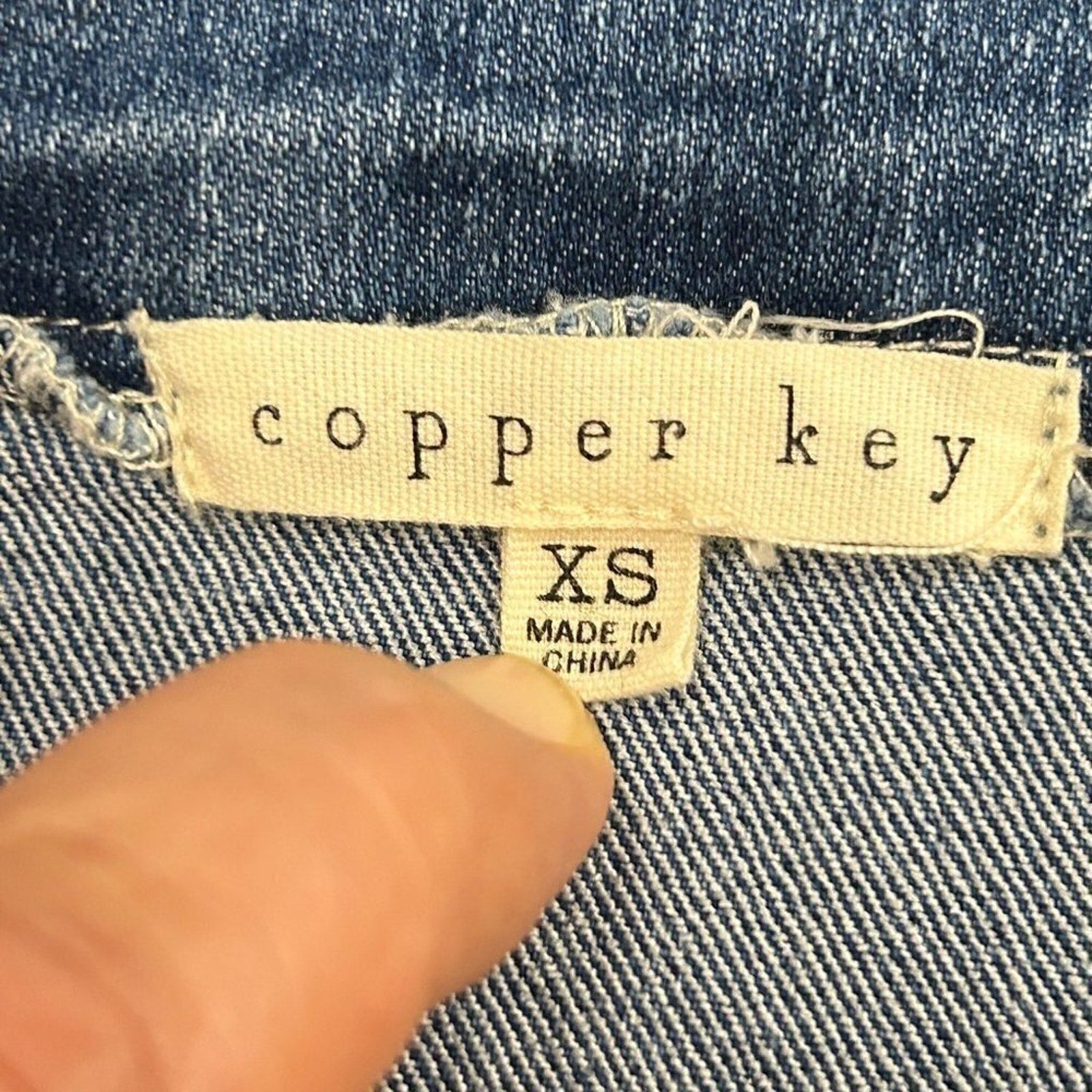 Copper Key Denim Jumper Women’s Size (XS) Sleeveless Button Jean Y2K #L1376