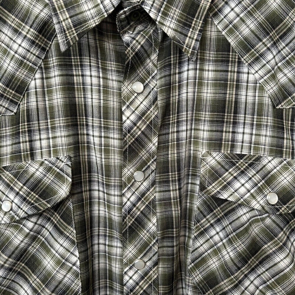 Haband Quality Comfort Men's Long Sleeve Pearl Snap Shirt Plaid Size XLT #G1230