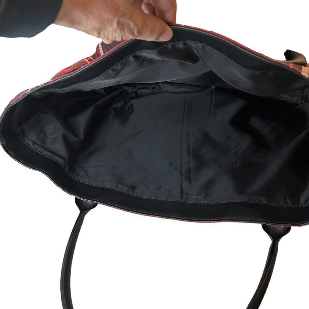 Victoria's Secret Tote Bag Red Black Pattern Design NWT 15"x11"x6" #CR